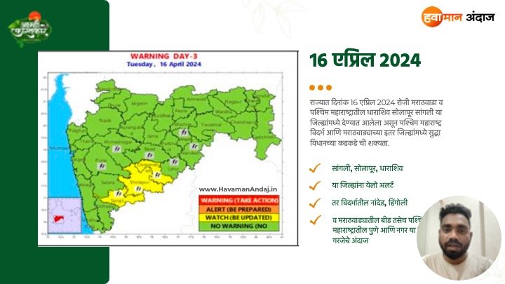 १५,१६,१७ आणि १८ एप्रिल ला या जिल्ह्यांना अवकाळी पावसाचा इशारा व येलो अलर्ट | IMD LIVE Havaman Andaj Today 11 IMD LIVE Havaman Andaj Today 16 April Havaman Andaj
